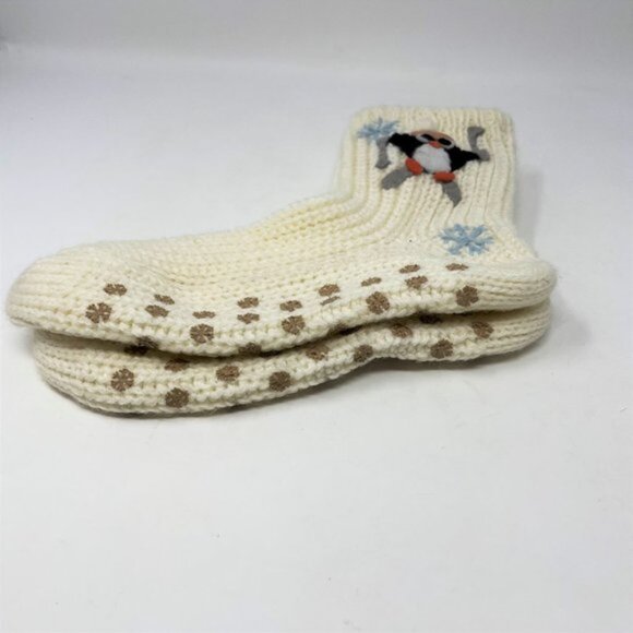 Socks Penguin Skiing Knitted Size M/L NWOT - Picture 7 of 9